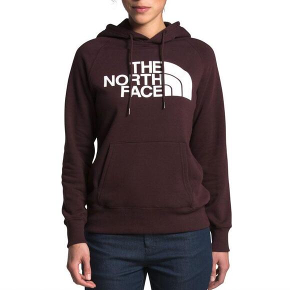 The North Face Half Dome Pullover Hoodie Women's Maroon Logo Sweatshirt Medium - Picture 1 of 10